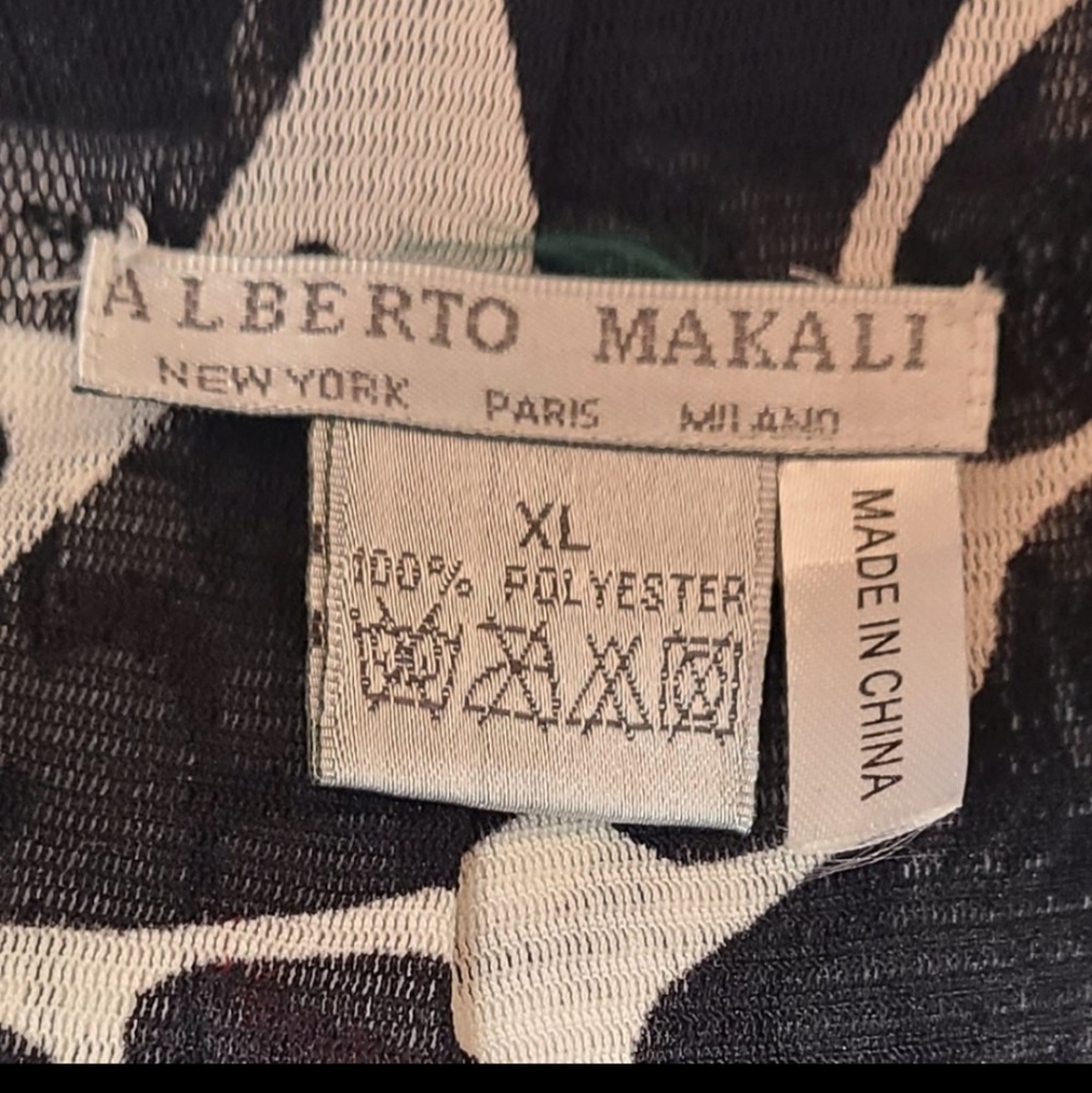Alberto Makali Boho Lace Trim Medallion Jacket Crinkle Knit Art-To-Wear Y2K XL - Picture 7 of 15